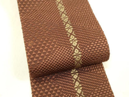 平和屋着物●男性　本場筑前博多織　角帯　献上　正絹　逸品　DABE6271cm