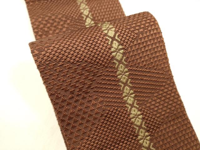 平和屋着物●男性　本場筑前博多織　角帯　献上　正絹　逸品　DABE6271cm