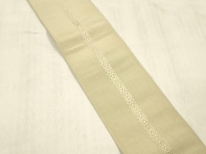 平和屋着物●男性　本場筑前博多織　両面　角帯　献上　間道　正絹　逸品　DABE6272cm