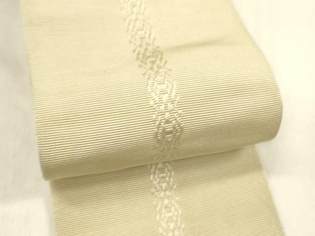 平和屋着物●男性　本場筑前博多織　両面　角帯　献上　間道　正絹　逸品　DABE6272cm
