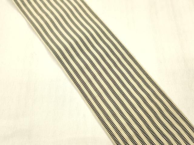 平和屋着物●男性　本場筑前博多織　両面　角帯　献上　間道　正絹　逸品　DABE6272cm