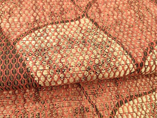 平和屋着物●都喜ヱ門　本場大島紬　全通柄袋帯　泥染め　瓦文　金糸　証紙付き　藤絹織物謹製　正絹　逸品　DABE6273cm