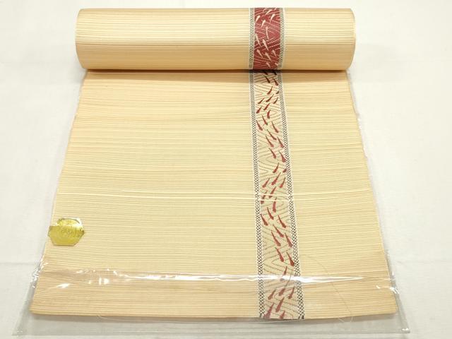 平和屋着物▼名古屋帯　帯反物　流水魚文　未使用　DABE6523zy