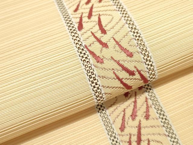 平和屋着物▼名古屋帯　帯反物　流水魚文　未使用　DABE6523zy