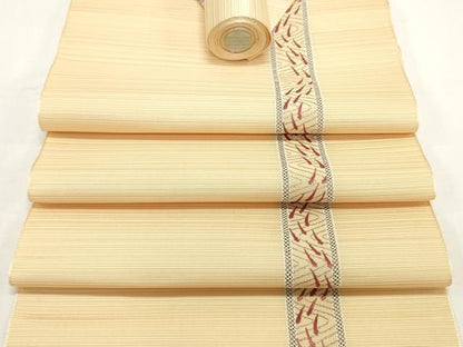 平和屋着物▼名古屋帯　帯反物　流水魚文　未使用　DABE6523zy