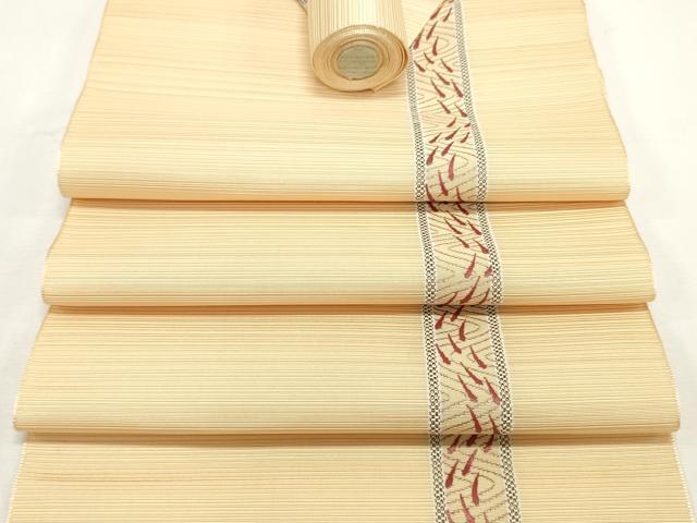 平和屋着物▼名古屋帯　帯反物　流水魚文　未使用　DABE6523zy