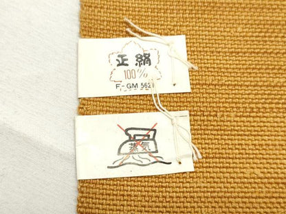 平和屋着物▼名古屋帯　帯反物　紬地　狐色　逸品　未使用　DABE6581zy