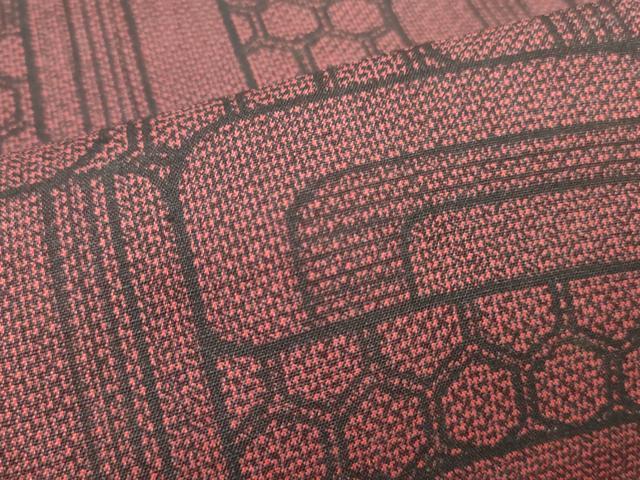 平和屋着物▼羽織・コート 反物 羽尺 紬地 幾何学亀甲文 逸品 未使用 DABE6630zy