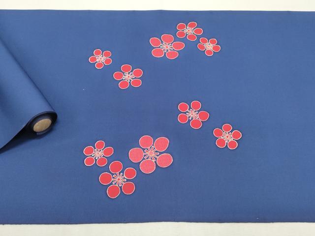 平和屋着物●京都の和装業の老舗一門　千切屋　名古屋帯　帯反物　刺繍　舞梅文　逸品　未使用　DABE6679zy