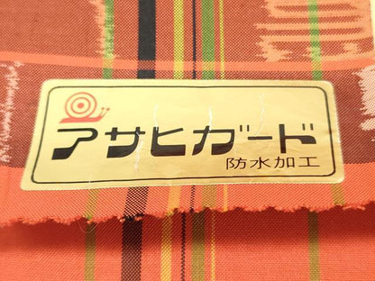 平和屋着物▼本場大島紬　反物　着尺　格子　証紙付き　逸品　未使用　DABE6729zy
