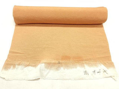 平和屋着物▼袋帯 帯反物 花絵皿 枝椿 金彩 鬼しぼ縮緬 逸品 未使用 DABE6742zy