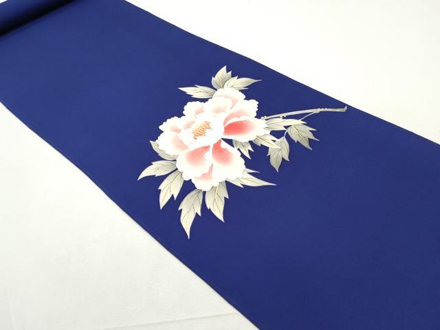 平和屋着物▼塩瀬　名古屋帯　帯反物　牡丹　金彩　逸品　未使用　DABE6765zy