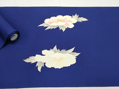平和屋着物▼塩瀬　名古屋帯　帯反物　牡丹　金彩　逸品　未使用　DABE6765zy