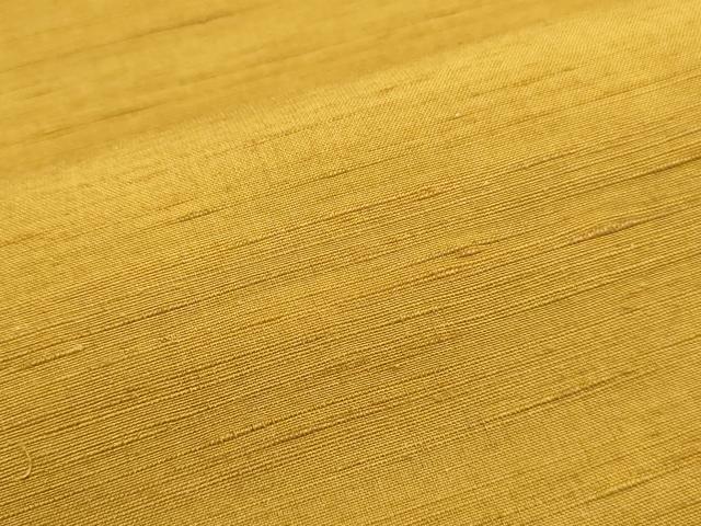 平和屋着物▼袋帯 反物 紬地 霞文 黄金色 逸品 未使用 DABE6802zy