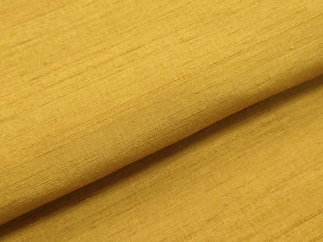 平和屋着物▼袋帯 反物 紬地 霞文 黄金色 逸品 未使用 DABE6802zy