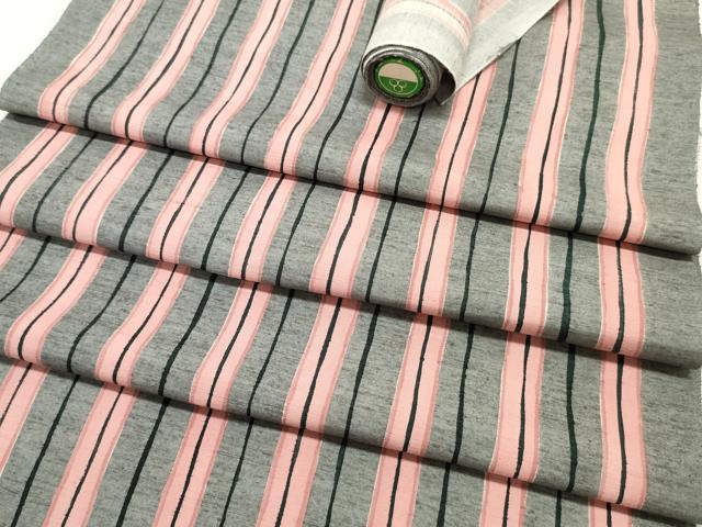 平和屋着物▼名古屋帯 帯反物 紬地 間道 逸品 未使用 DABE6808zy
