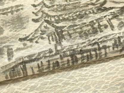 平和屋着物▼名古屋帯 帯反物 風景文 金糸 逸品 未使用 DABE6815zy
