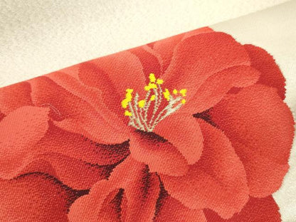 平和屋着物▼西陣　名古屋帯　帯反物　唐織　枝花文　金糸　証紙付き　逸品　未使用　DABE6835zy
