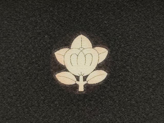 平和屋着物▼黒紋付　黒生地　反物　着尺　京染　逸品　未使用　DABE6850zy
