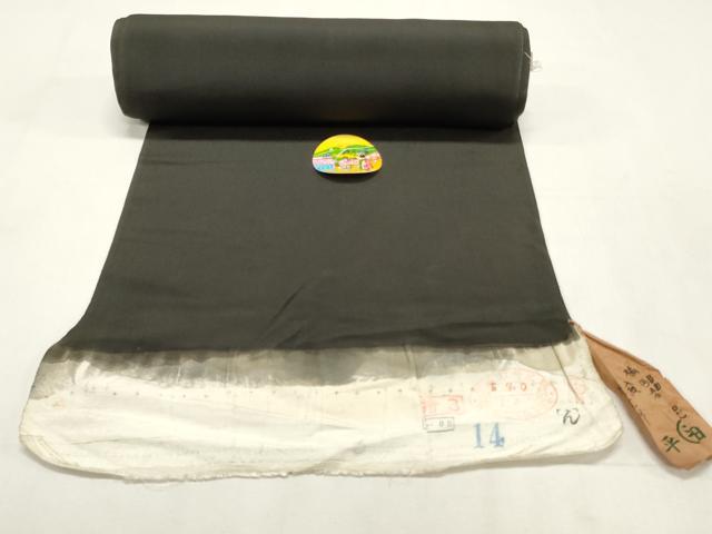 平和屋着物▼黒留袖　解き反物　着尺　駒刺繍　草花文　金彩　逸品　DABE6851zy