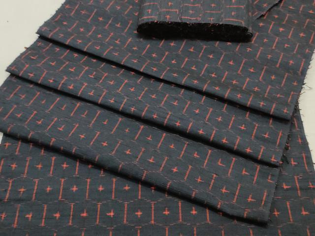 平和屋着物▼紬　反物　着尺　亀甲柄　証紙付き　逸品　未使用　DABE6931zy