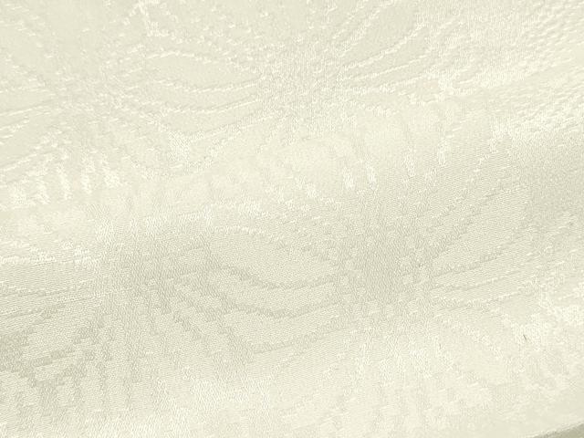 平和屋着物▼長襦袢　解き反物　着尺　草花地紋　生成り色　逸品　DABE6934zy