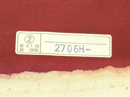 平和屋着物▼塩瀬 名古屋帯 帯反物 手描き 牡丹 逸品 未使用 DABE6945zy