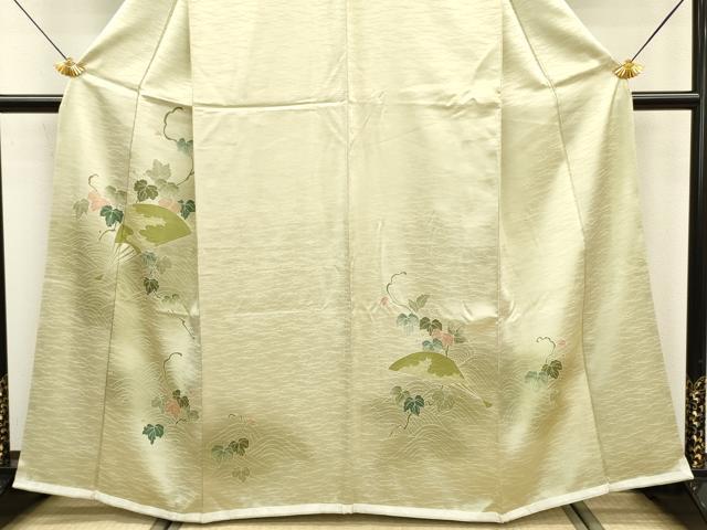 平和屋着物■訪問着 扇面草花文 暈し染め 正絹 逸品 未使用 DABE6963zy