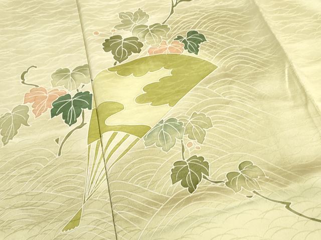 平和屋着物■訪問着 扇面草花文 暈し染め 正絹 逸品 未使用 DABE6963zy