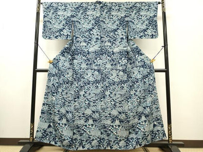 平和屋着物■上質な小紋 風景文 松竹梅 正絹 逸品 DABE6970zy
