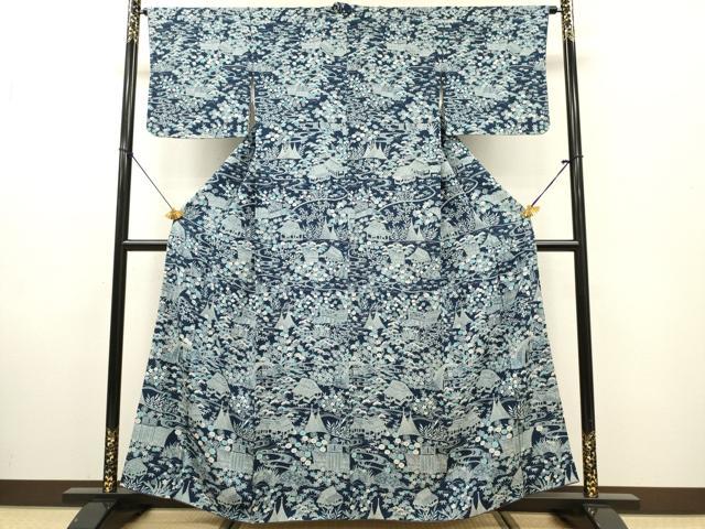 平和屋着物■上質な小紋 風景文 松竹梅 正絹 逸品 DABE6970zy