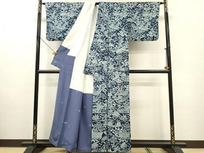 平和屋着物■上質な小紋 風景文 松竹梅 正絹 逸品 DABE6970zy