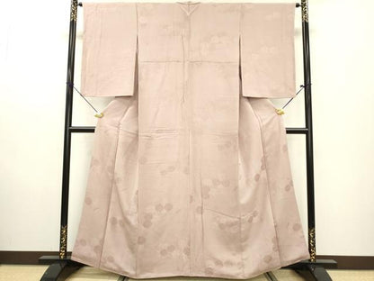 平和屋着物■上質な色無地 舞菊地紋 洗柿色 正絹 逸品 DABE6976zy