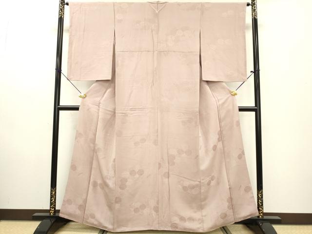 平和屋着物■上質な色無地 舞菊地紋 洗柿色 正絹 逸品 DABE6976zy
