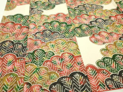 平和屋着物■上質な小紋 型染め 松葉文 鬼しぼ縮緬 正絹 逸品 DABE6978zy