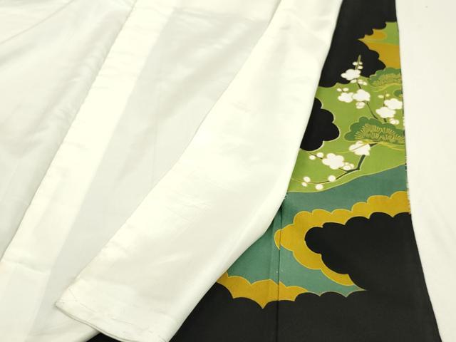 平和屋着物■豪華黒留袖 刺繍 尾長鳥草花文 金彩 正絹 逸品 DABE6986zy