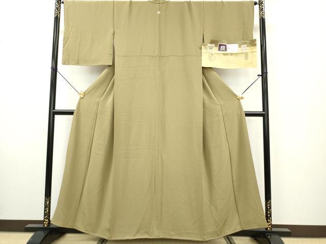 平和屋着物■上質な色無地 赤塚次男 本場奄美大島泥染 橘立織 朽葉色 正絹 逸品 DABE6992zy