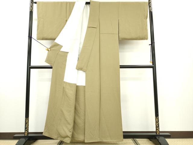 平和屋着物■上質な色無地 赤塚次男 本場奄美大島泥染 橘立織 朽葉色 正絹 逸品 DABE6992zy