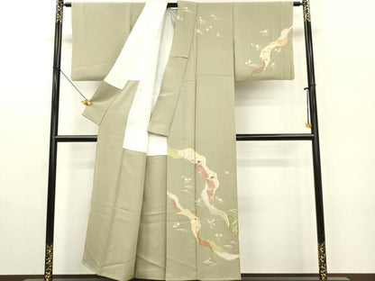 平和屋着物■訪問着 刺繍 草花文 金彩 正絹 逸品 DABE6994zy