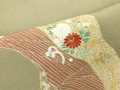 平和屋着物■訪問着 刺繍 草花文 金彩 正絹 逸品 DABE6994zy