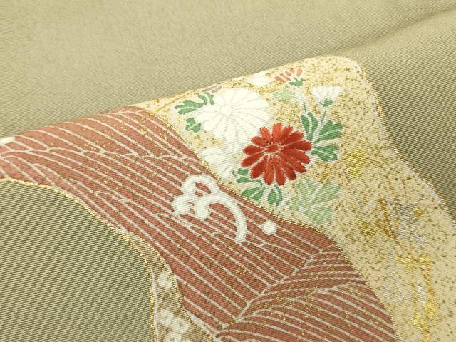 平和屋着物■訪問着 刺繍 草花文 金彩 正絹 逸品 DABE6994zy