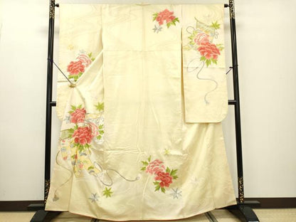 平和屋着物■豪華振袖 総刺繍 几帳草花文 金銀糸 正絹 逸品 DABE6995zy