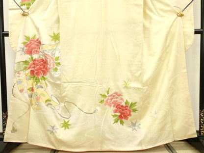 平和屋着物■豪華振袖 総刺繍 几帳草花文 金銀糸 正絹 逸品 DABE6995zy