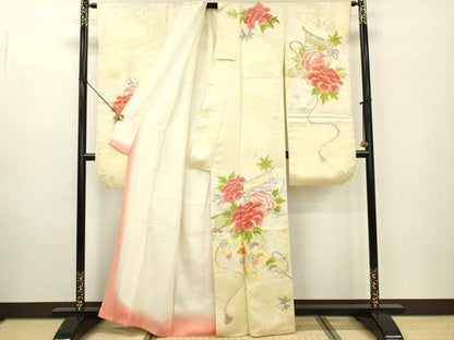 平和屋着物■豪華振袖 総刺繍 几帳草花文 金銀糸 正絹 逸品 DABE6995zy