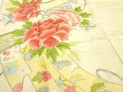 平和屋着物■豪華振袖 総刺繍 几帳草花文 金銀糸 正絹 逸品 DABE6995zy