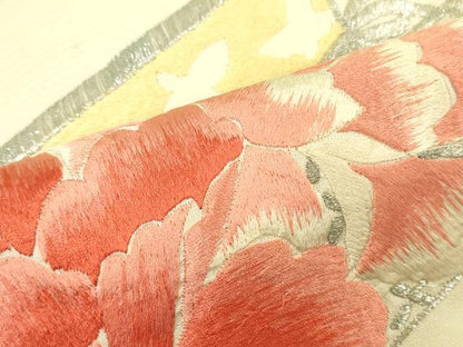 平和屋着物■豪華振袖 総刺繍 几帳草花文 金銀糸 正絹 逸品 DABE6995zy