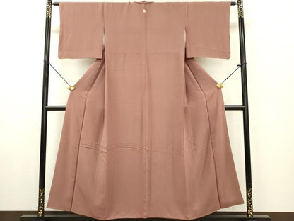 平和屋着物■上質な色無地 梅染色 正絹 逸品 DABE6998zy