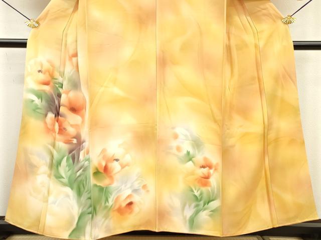 平和屋着物■訪問着 草花文 暈し染め 正絹 逸品 DABE6999zy