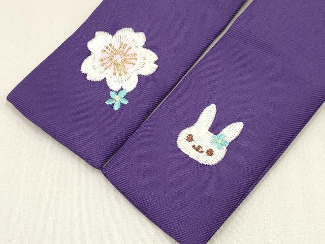 平和屋着物[]女の子　子供　行灯袴　総刺繍　兎　舞桜文　金糸　洗える着物　DABE7006ma