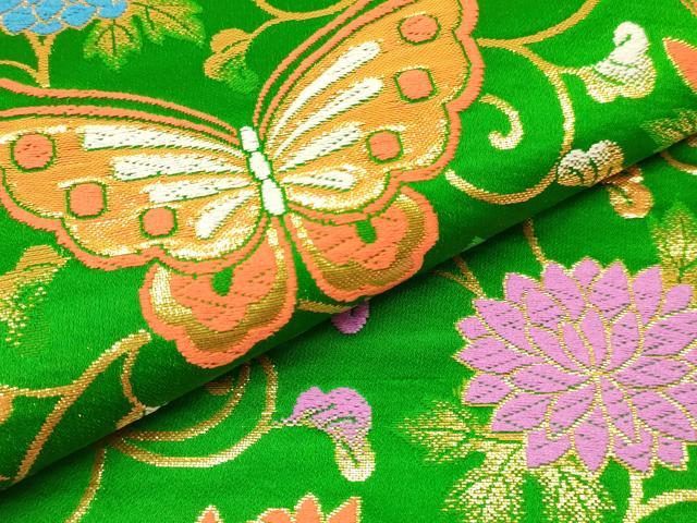 平和屋着物[]女の子 子供 全通柄袋帯 花蝶唐草文 金糸 逸品 DABE7013ma
